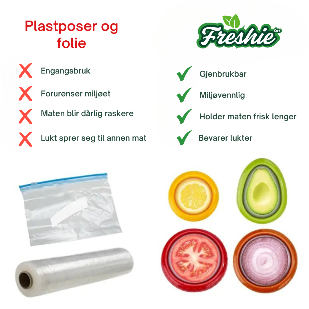 Freshie™ - Gjenbrukbare grønnsaks- og fruktlokk